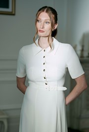 Amanda Collared Crepe Midi Dress