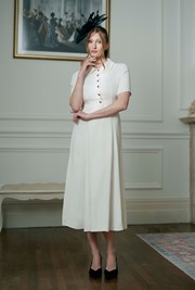Amanda Collared Crepe Midi Dress