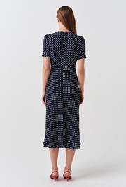 Louisa Polka Dot Tie Front Midi Dress