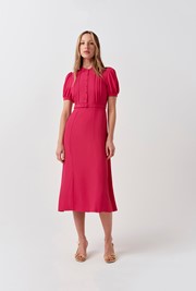 Francis Pintuck Crepe Midi Dress