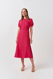 Francis Pintuck Crepe Midi Dress