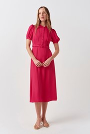 Francis Pintuck Crepe Midi Dress