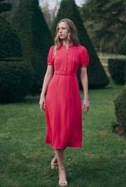Francis Timeless Pintuck Crepe Midi Dress