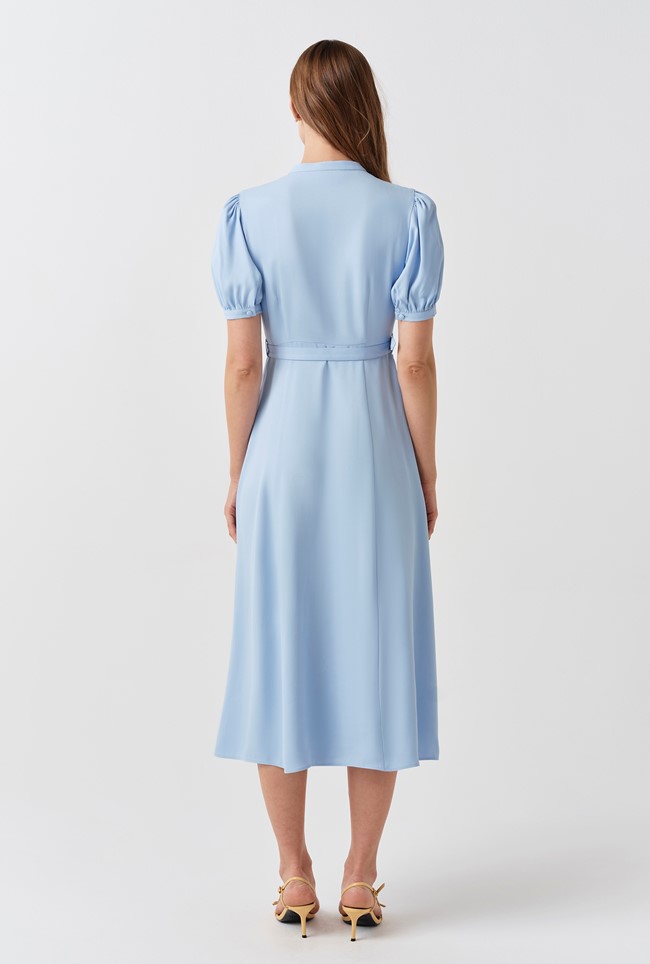 Francis Pintuck Crepe Midi Dress