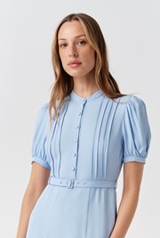 Francis Pintuck Crepe Midi Dress