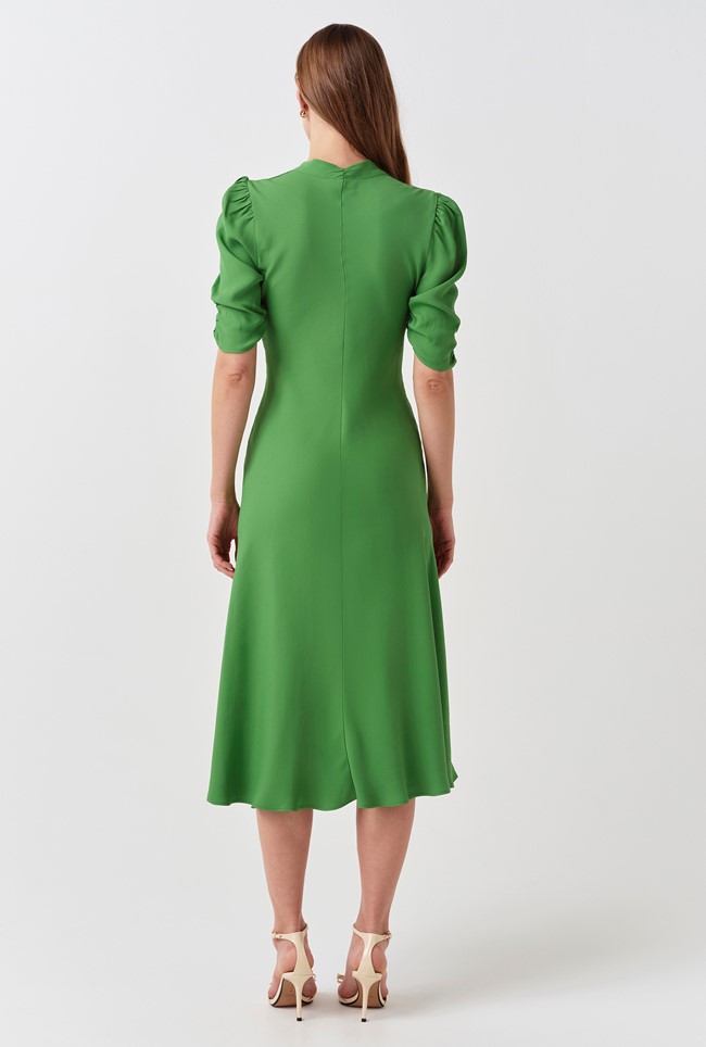 Mia Crepe V Neck Midi Dress