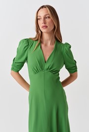 Mia Crepe V Neck Midi Dress