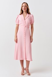 Phoebe Crepe Collared Button Down Dress