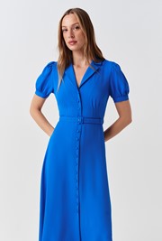 Phoebe Crepe Collared Button Down Dress