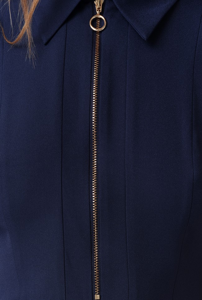 Haisley Collared Zip Front Midi Dress