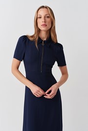 Haisley Collared Zip Front Midi Dress