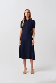 Haisley Collared Zip Front Midi Dress