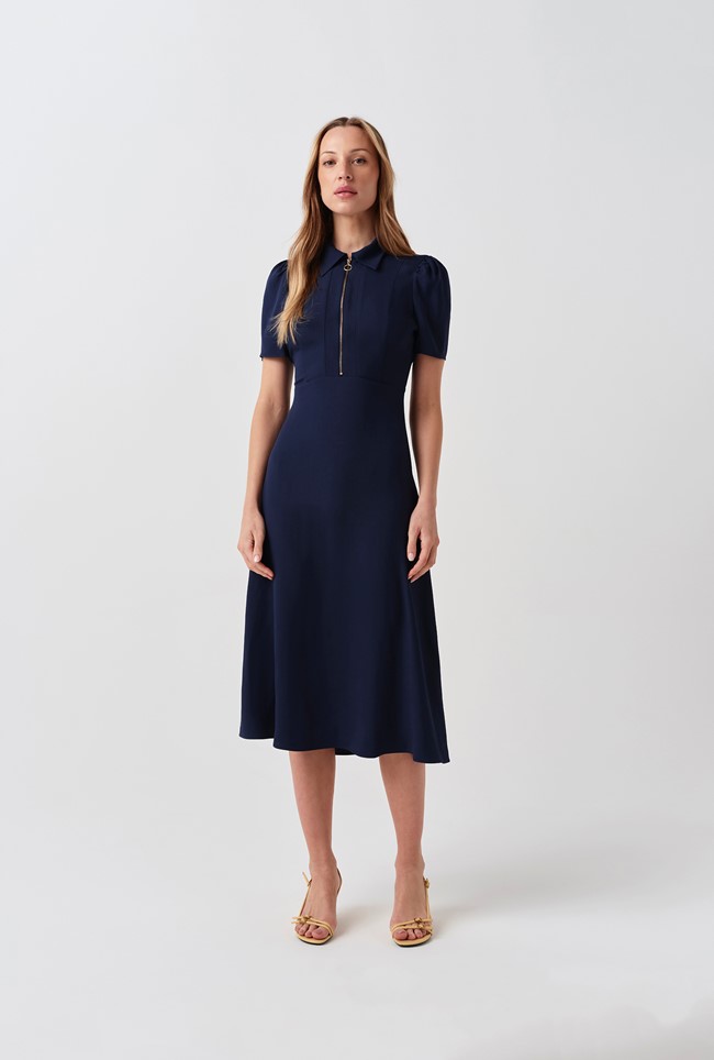 Haisley Collared Zip Front Midi Dress