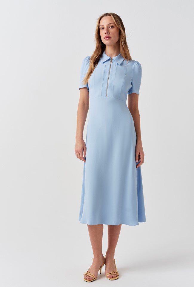 Haisley Collared Zip Front Midi Dress