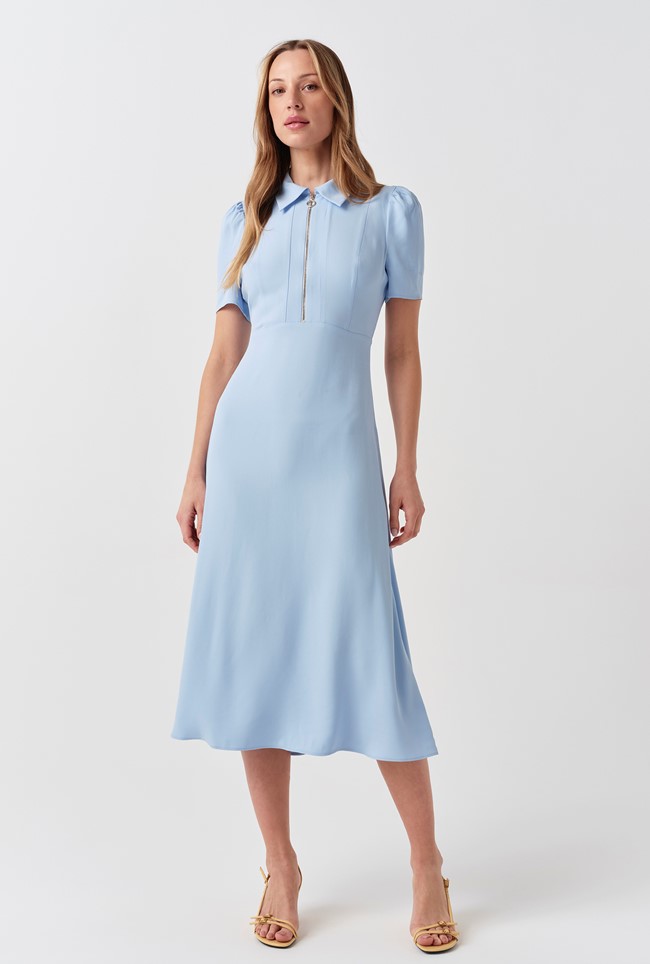 Haisley Collared Zip Front Midi Dress