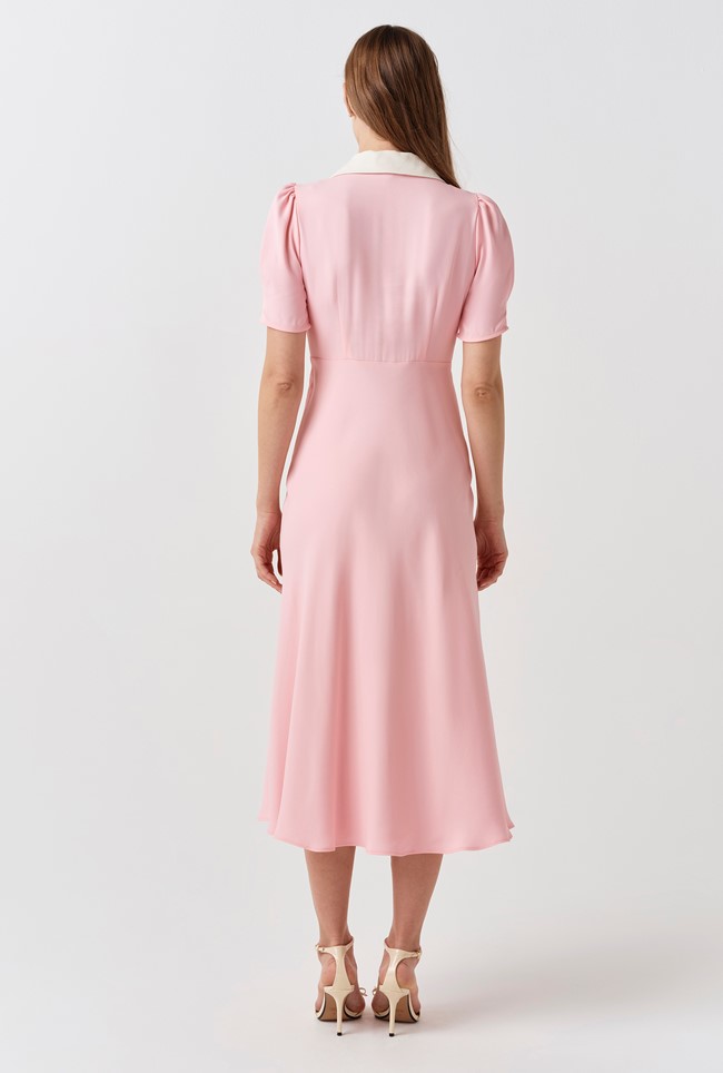 Elodie Contrast Collar Midi Dress