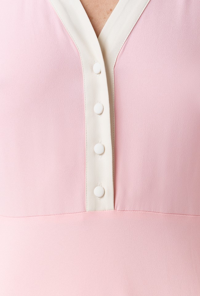 Elodie Contrast Collar Midi Dress