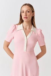 Elodie Contrast Collar Midi Dress