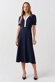 Elodie Contrast Collar Midi Dress