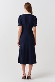 Elodie Contrast Collar Midi Dress