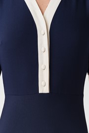 Elodie Contrast Collar Midi Dress