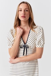 Maryam Polka Dot Crepe Midi Dress