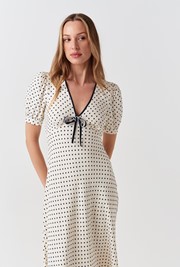 Maryam Polka Dot Crepe Midi Dress
