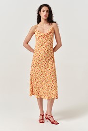 Stacy Cowl Neck Crepe Midi Dress