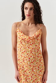 Stacy Cowl Neck Crepe Midi Dress