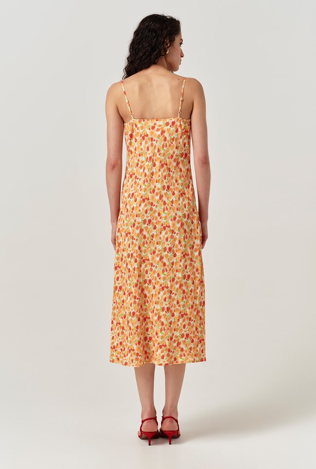Stacy Cowl Neck Crepe Midi Dress