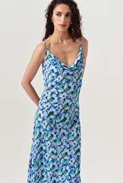 Stacy Cowl Neck Crepe Midi Dress