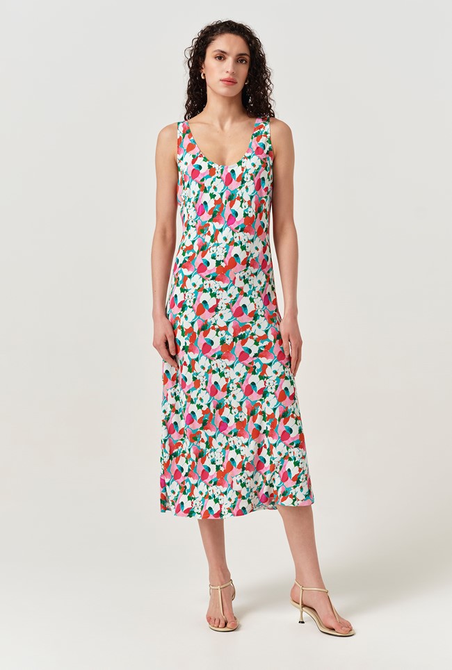 Paloma Floral Crepe Midi Slip Dress