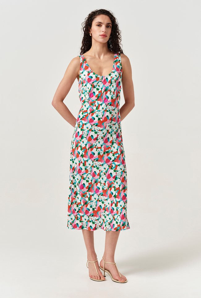 Paloma Floral Crepe Midi Slip Dress