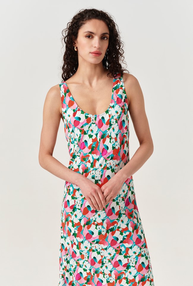 Paloma Floral Crepe Midi Slip Dress