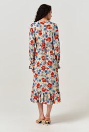 Georgie Tie Neck Crepe Midi Dress