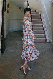 Georgie Tie Neck Crepe Midi Dress