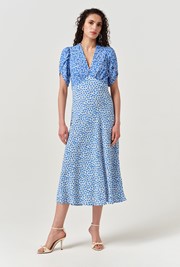 Faye Floral Crepe Midi Dress
