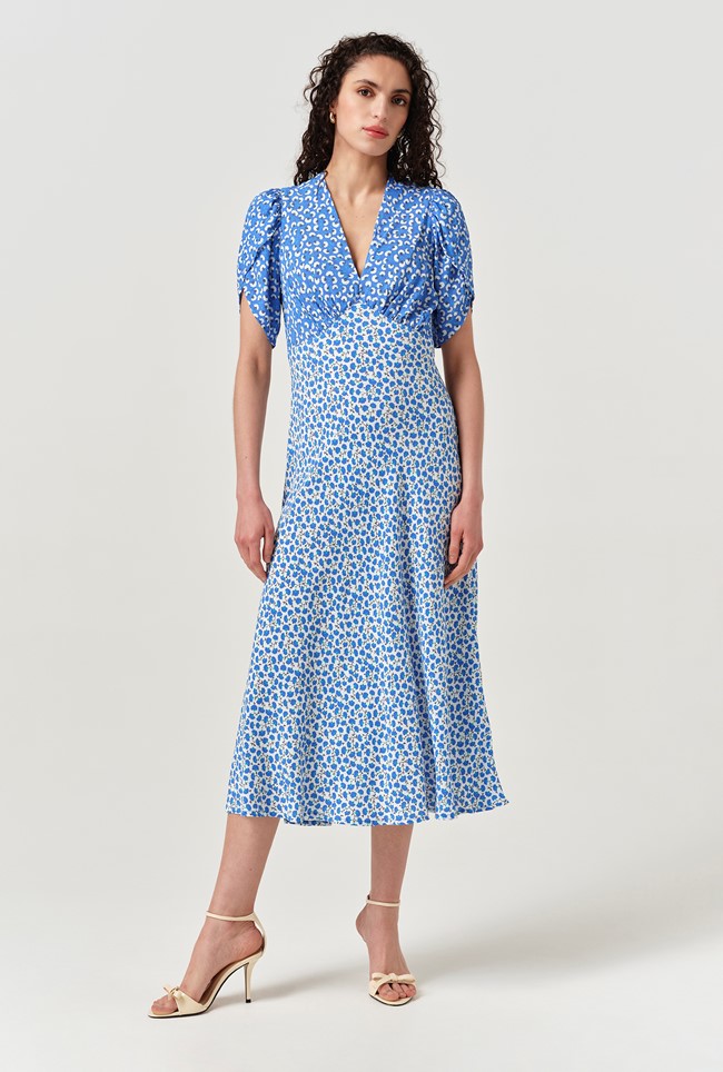 Faye Floral Crepe Midi Dress
