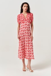 Faye Floral Crepe Midi Dress