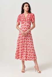 Faye Floral Crepe Midi Dress