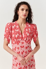 Faye Floral Crepe Midi Dress