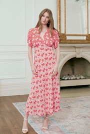Faye Floral Crepe Midi Dress