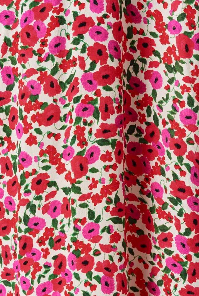 Jess Crepe Floral Midi Tea Dress