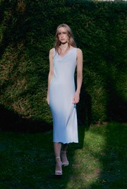 Arya Cowl Neck Satin Midi Dress