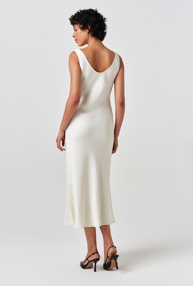 Arya Cowl Neck Satin Midi Dress