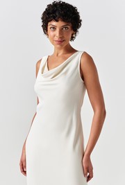 Arya Cowl Neck Satin Midi Dress