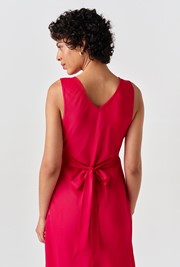 Alessia Picot V-Neck Satin Midi Dress