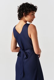 Alessia Picot V-Neck Satin Midi Dress