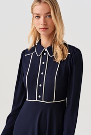 Alberta Contrast Piping Midi Dress