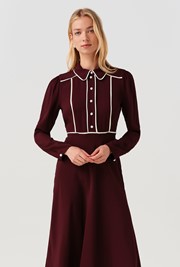 Alberta Contrast Piping Midi Dress